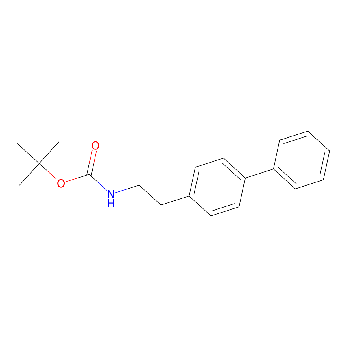 tert-Butyl (2-([1,1'-biphenyl]-4-yl)ethyl)carbamate molecular structure, CAS 141807-39-8