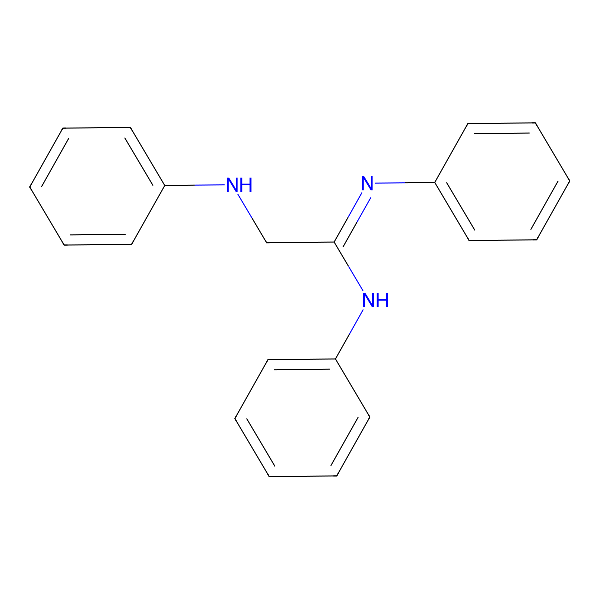 (1E)-Anilino-N,N'-diphenylethanimidamide molecular structure, CAS 14181-81-8