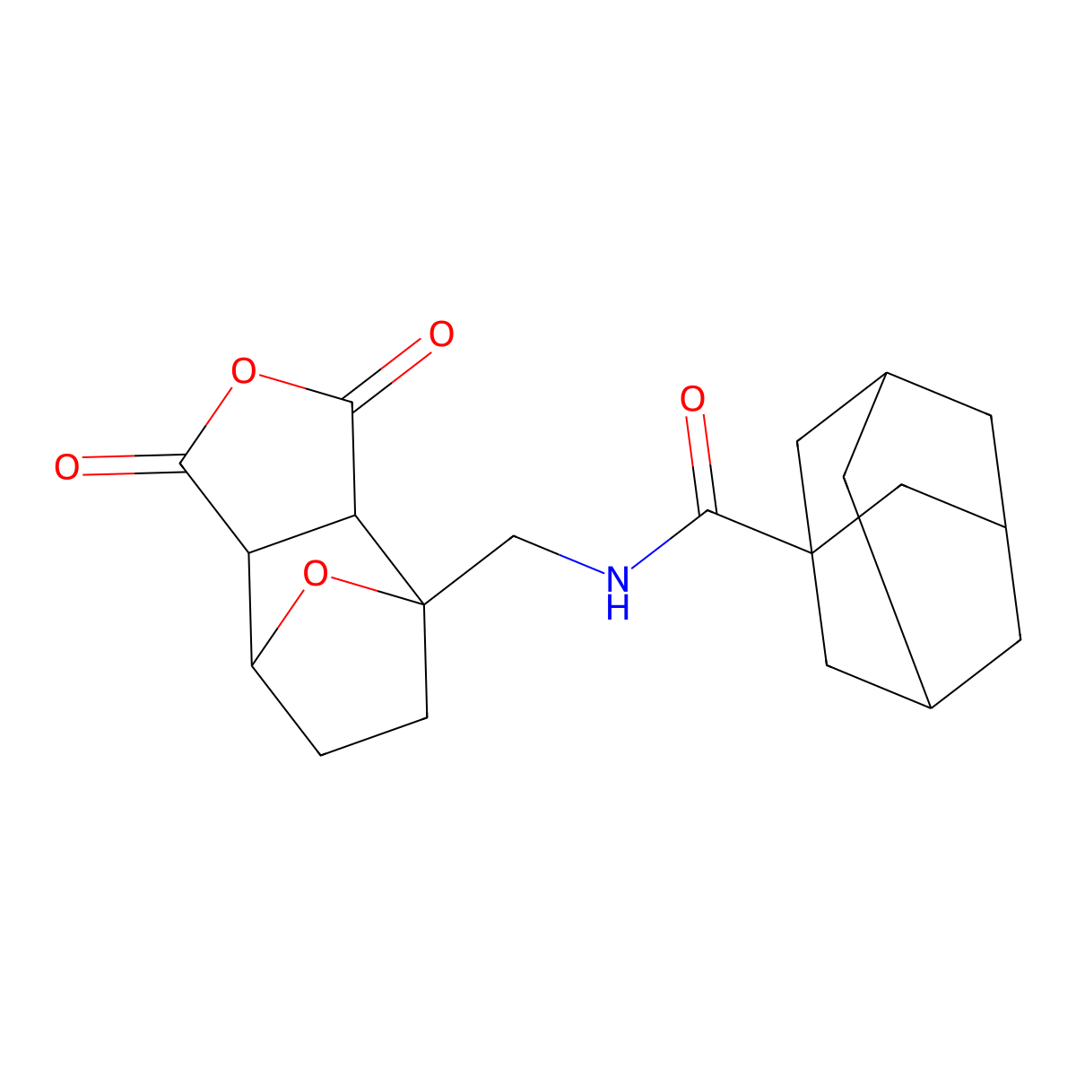 exo-cis-(+/-)-1-(1-Carboxyamido-adamantyl-methyl)-7-oxabicyclo[2.2.1]heptane-2,3-dicarboxylic anhydride molecular structure, CAS 1418113-86-6