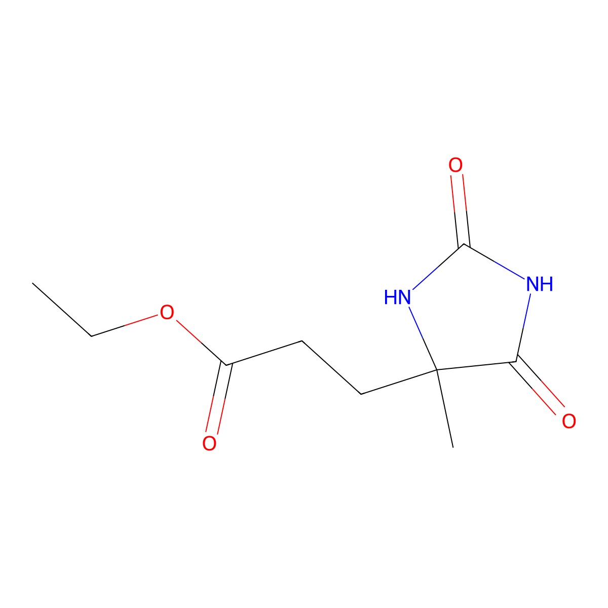 Ethyl 3-(4-Methyl-2,5-dioxo-4-imidazolidinyl)propanoate molecular structure, CAS 1418117-73-3