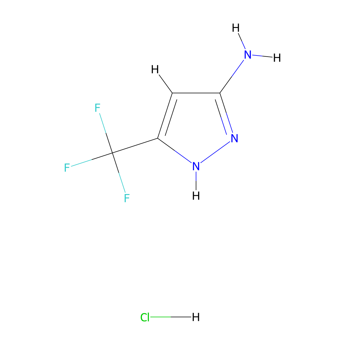 3-Amino-5-(trifluoromethyl)pyrazole Hydrochloride molecular structure, CAS 1418117-74-4
