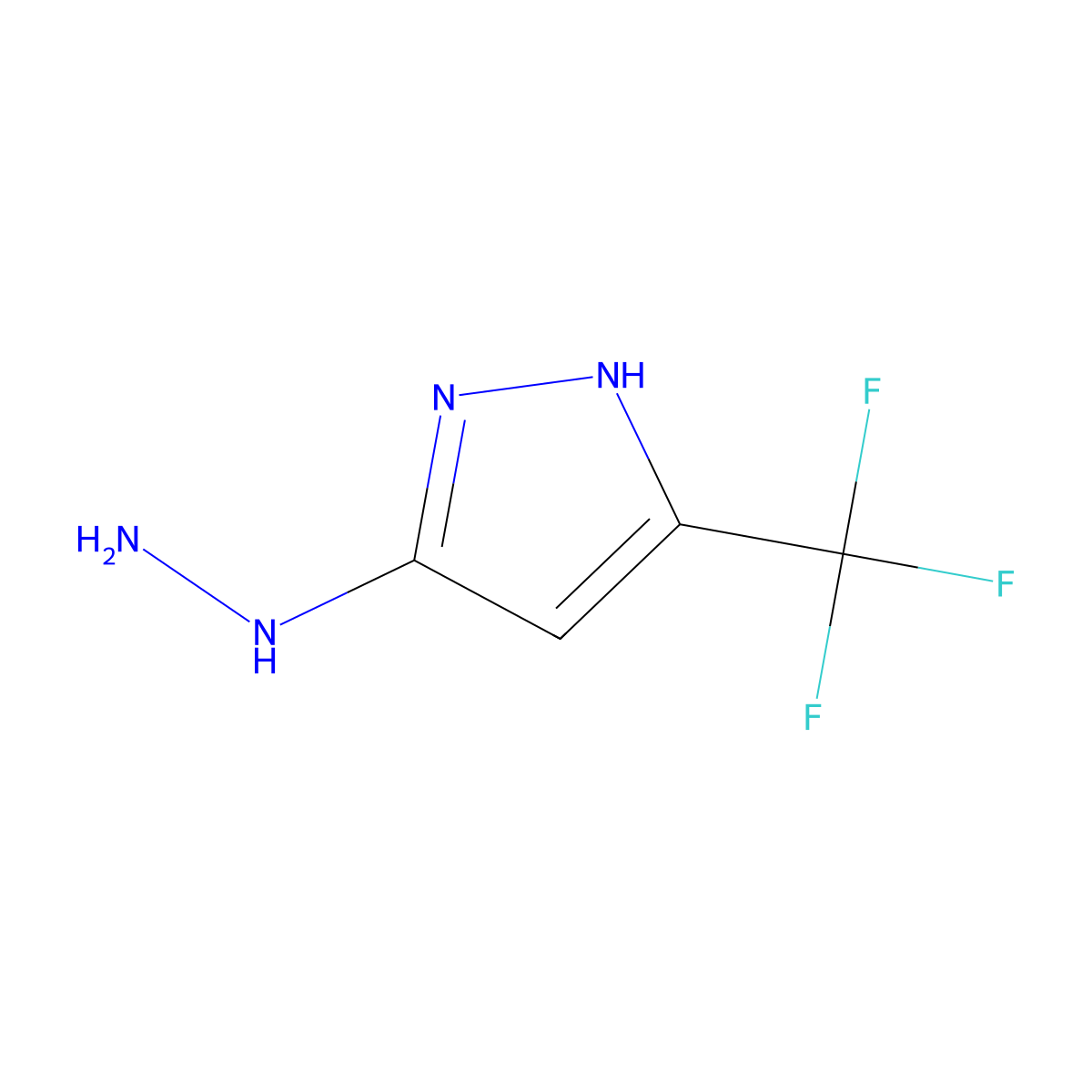3-Hydrazinyl-5-(trifluoromethyl)pyrazole molecular structure, CAS 1418117-75-5