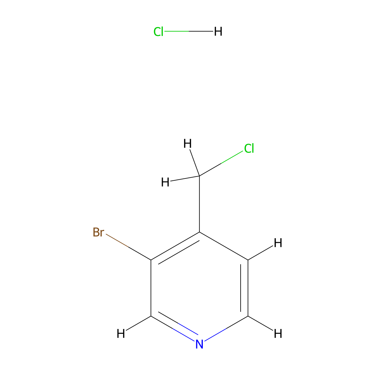 3-Bromo-4-(chloromethyl)pyridine hydrochloride molecular structure, CAS 1418117-80-2