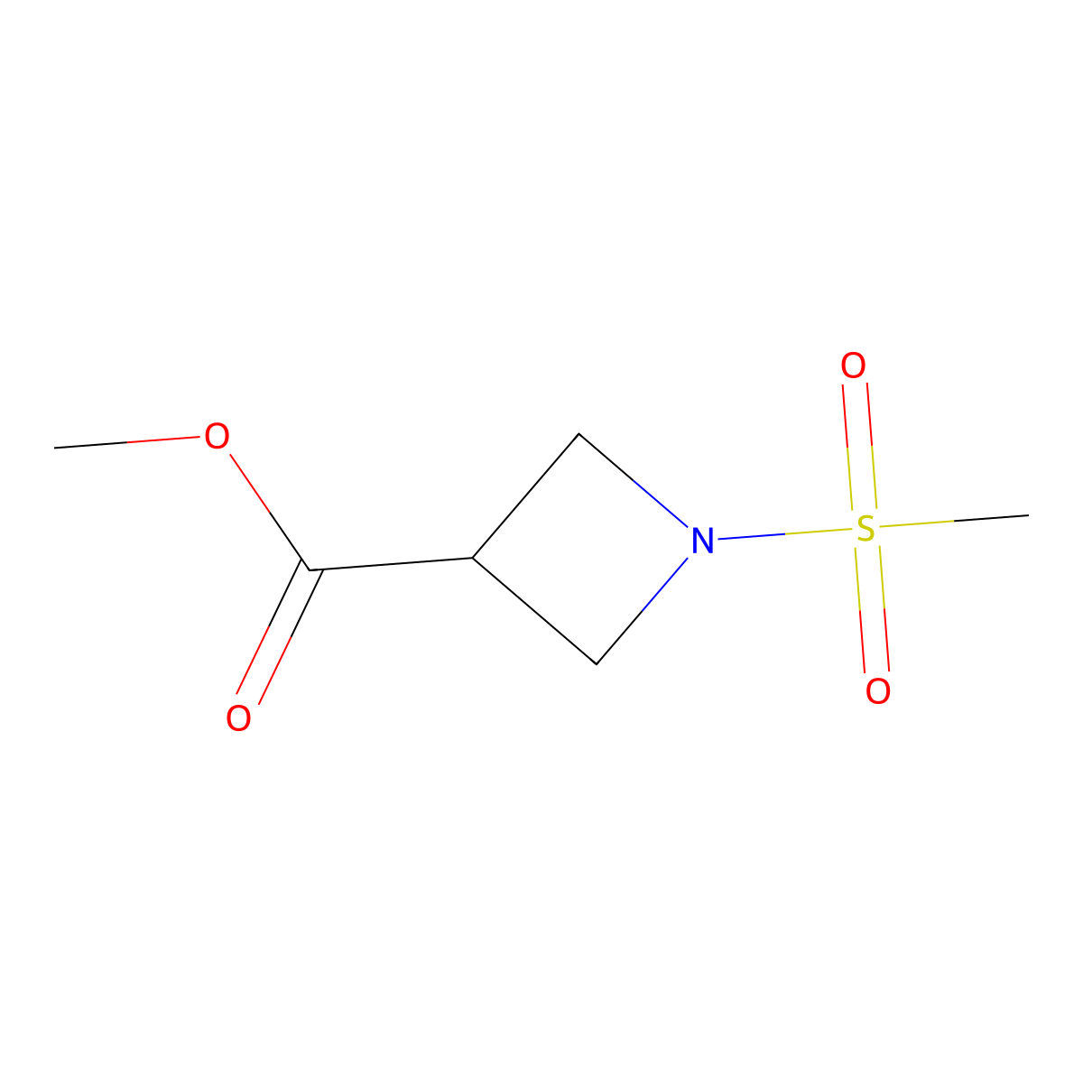 Methyl 1-(Methylsulfonyl)-3-azetidinecarboxylate molecular structure, CAS 1418117-81-3