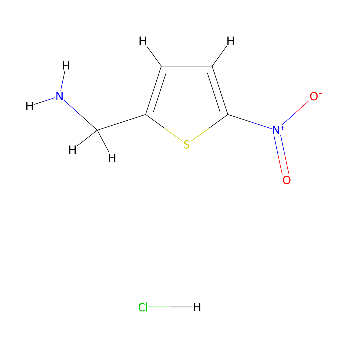 2-(Aminomethyl)-5-nitrothiophene Hydrochloride molecular structure, CAS 1418117-90-4