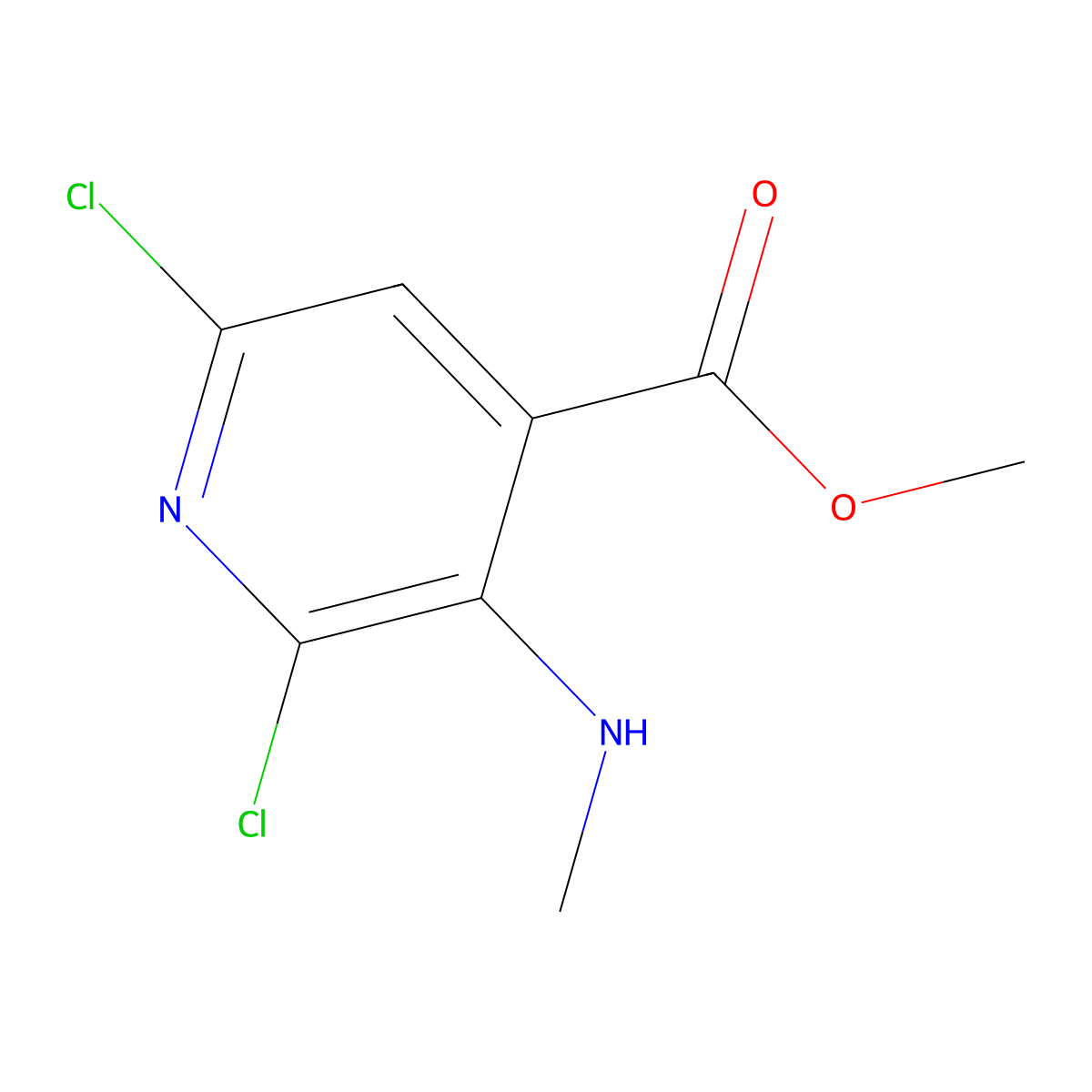 Methyl 2,6-Dichloro-3-(methylamino)isonicotinate molecular structure, CAS 1418117-91-5