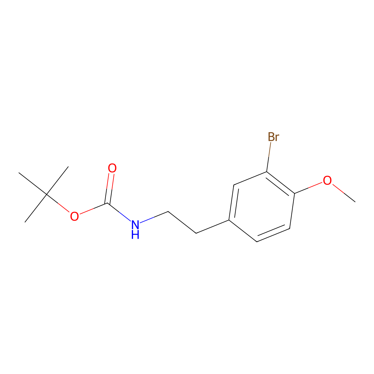 tert-butyl N-[2-(3-bromo-4-methoxyphenyl)ethyl]carbamate molecular structure, CAS 1418117-92-6