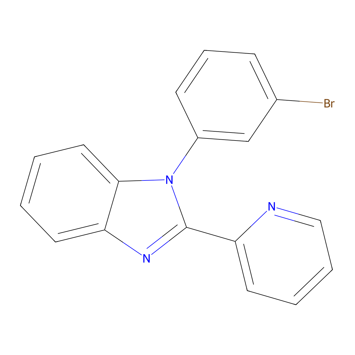 1-(3-Bromophenyl)-2-(pyridin-2-yl)-1H-benzo[d]imidazole molecular structure, CAS 1418123-93-9