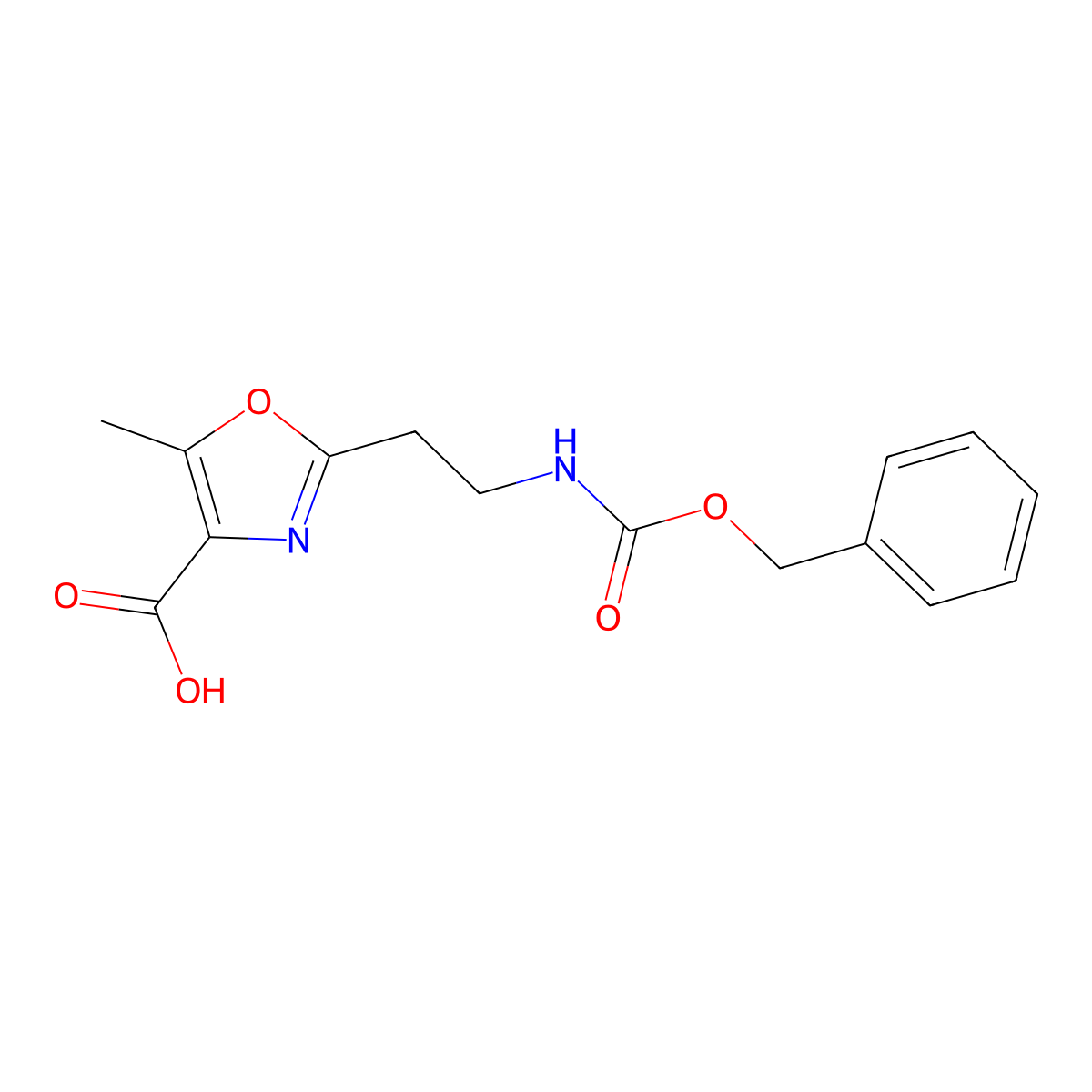 2-(2-{[(Benzyloxy)carbonyl]amino}ethyl)-5-methyl-1,3-oxazole-4-carboxylic acid molecular structure, CAS 1418126-01-8