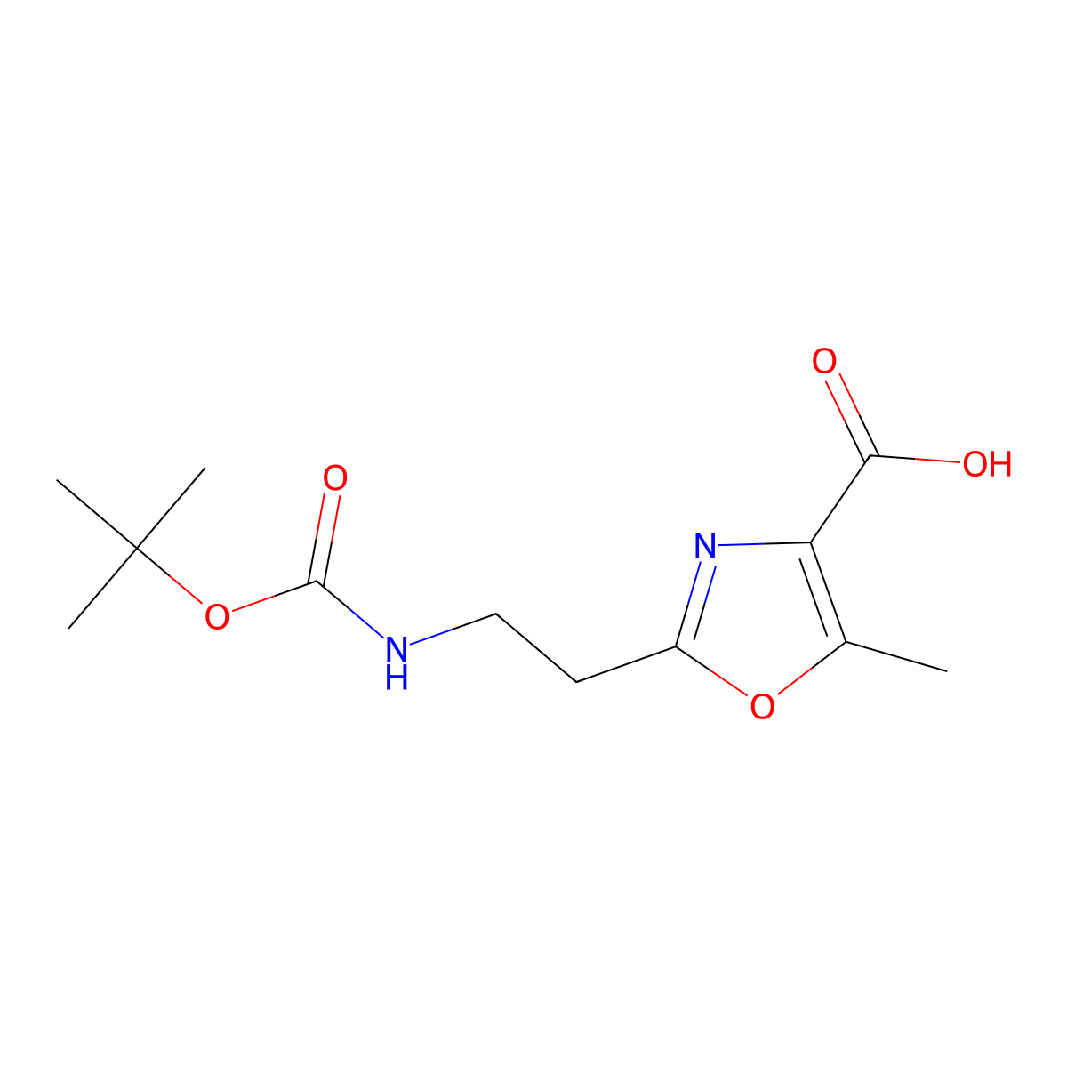 2-{2-[(Tert-butoxycarbonyl)amino]ethyl}-5-methyl-1,3-oxazole-4-carboxylic acid molecular structure, CAS 1418126-05-2