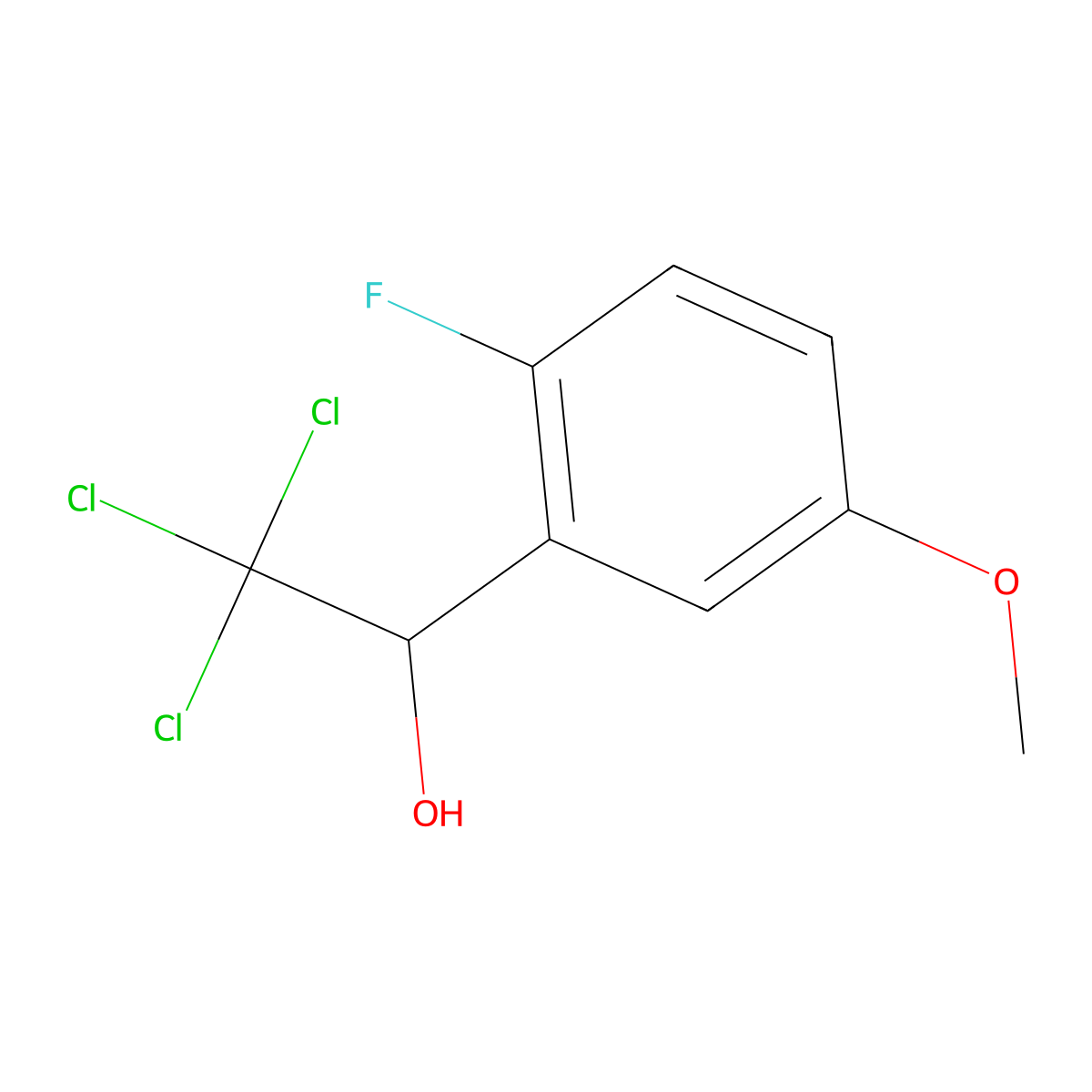 2,2,2-Trichloro-1-(2-fluoro-5-methoxyphenyl)ethanol molecular structure, CAS 1418126-43-8