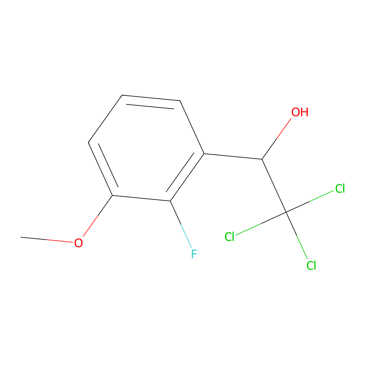 2,2,2-Trichloro-1-(2-fluoro-3-methoxyphenyl)ethanol molecular structure, CAS 1418126-60-9