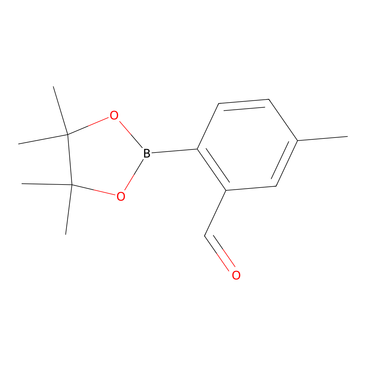 5-Methyl-2-(4,4,5,5-tetramethyl-1,3,2-dioxaborolan-2-yl)benzaldehyde molecular structure, CAS 1418129-42-6