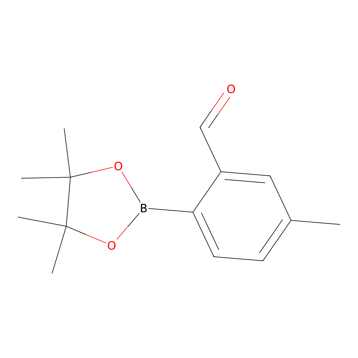 5-Methyl-2-(4,4,5,5-tetramethyl-1,3,2-dioxaborolan-2-yl)benzaldehyde molecular structure, CAS 1418129-42-6