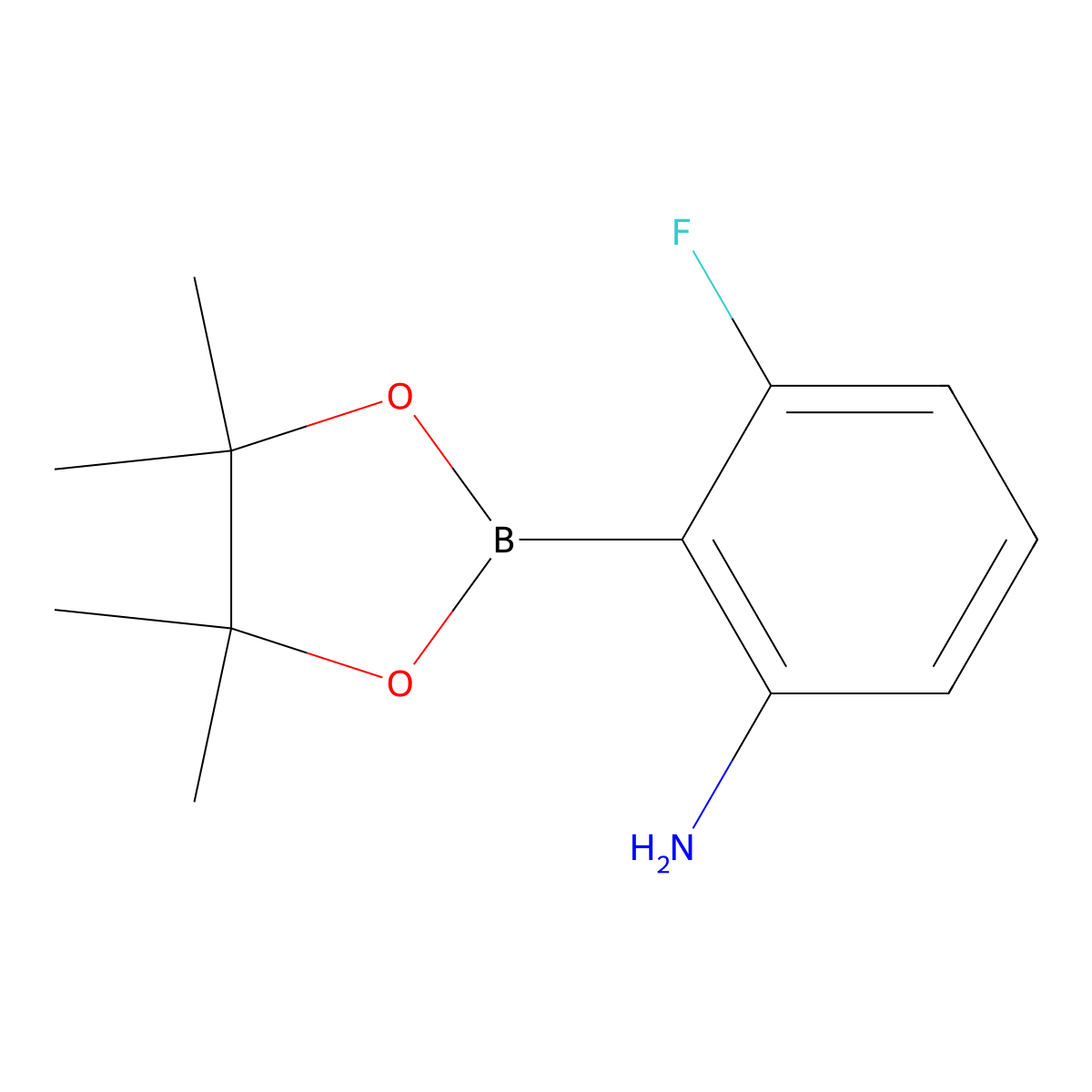 3-Fluoro-2-(4,4,5,5-tetramethyl-1,3,2-dioxaborolan-2-yl)aniline molecular structure, CAS 1418130-40-1