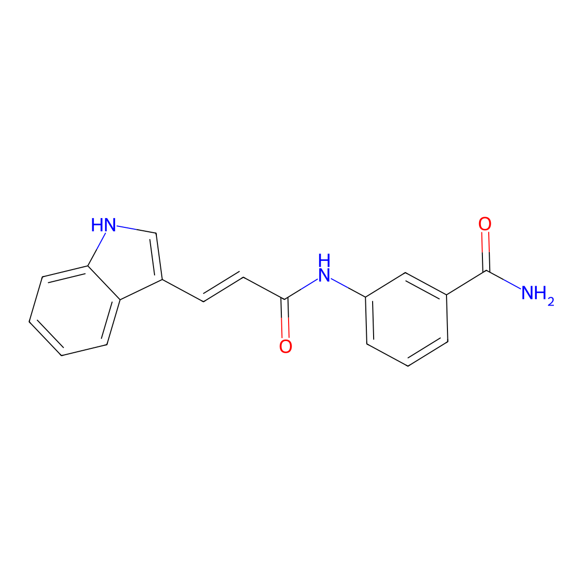 3-[[(E)-3-(1H-indol-3-yl)prop-2-enoyl]amino]benzamide molecular structure, CAS 1418131-46-0