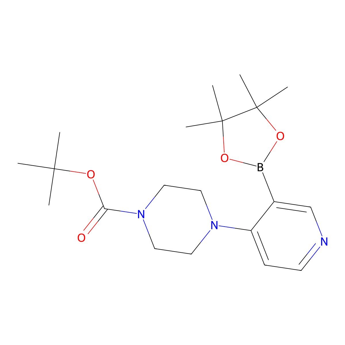 4-(4-(tert-Butoxycarbonyl)piperazin-1-yl)pyridine-3-boronic acid pinacol ester molecular structure, CAS 1418132-88-3