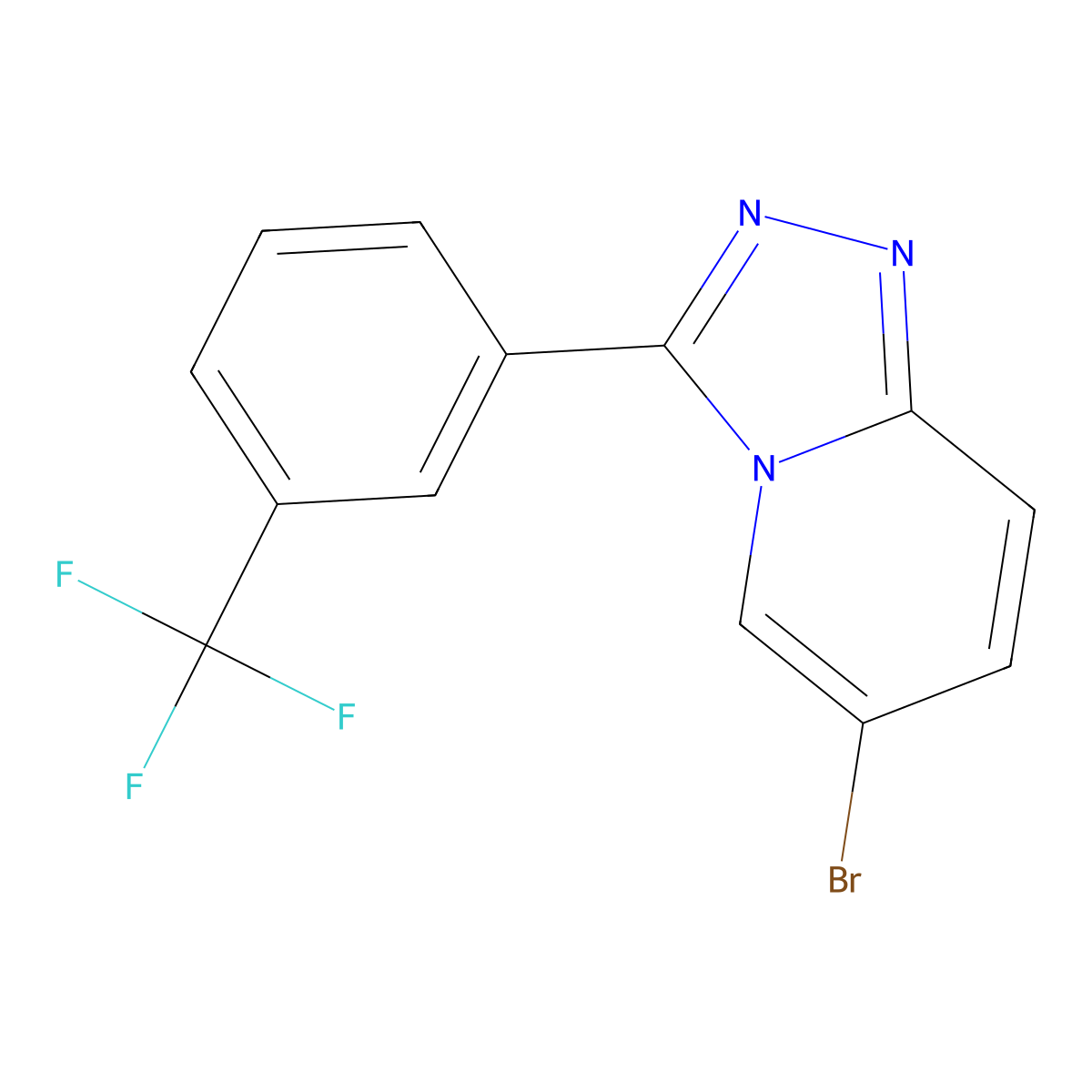 6-Bromo-3-(3-(trifluoromethyl)phenyl)-[1,2,4]triazolo[4,3-a]pyridine molecular structure, CAS 1418143-37-9