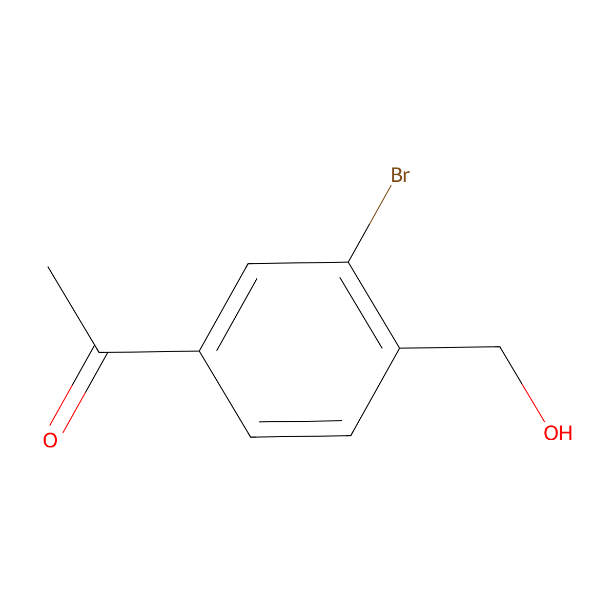1-[3-Bromo-4-(hydroxymethyl)phenyl]ethan-1-one molecular structure, CAS 1418144-62-3