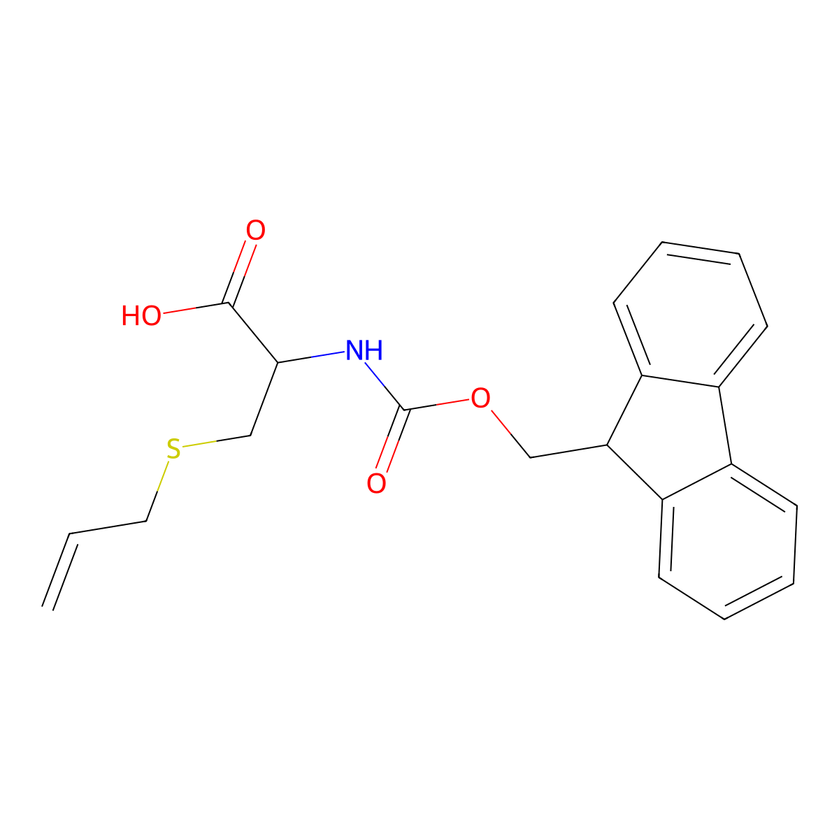 L-Cysteine, N-[(9H-fluoren-9-ylmethoxy)carbonyl]-S-2-propen-1-yl- molecular structure, CAS 1418147-51-9