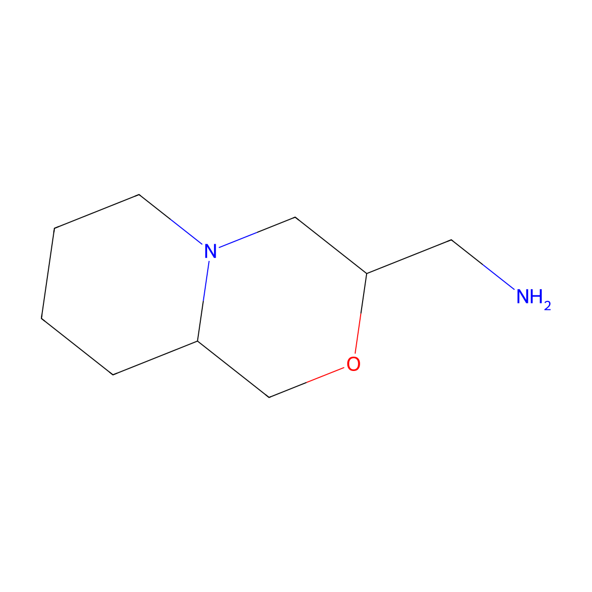 1-{Octahydropyrido[2,1-c][1,4]oxazin-3-yl}methanamine molecular structure, CAS 141815-05-6