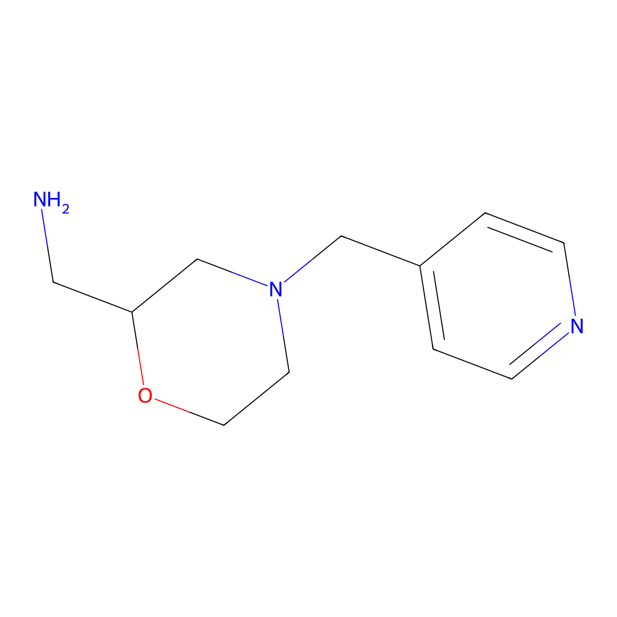 {4-[(Pyridin-4-yl)methyl]morpholin-2-yl}methanamine molecular structure, CAS 141815-44-3