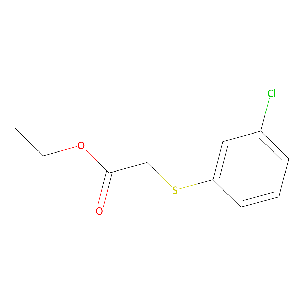 Ethyl 2-(3-Chlorophenyl)sulfanylacetate molecular structure, CAS 141819-39-8
