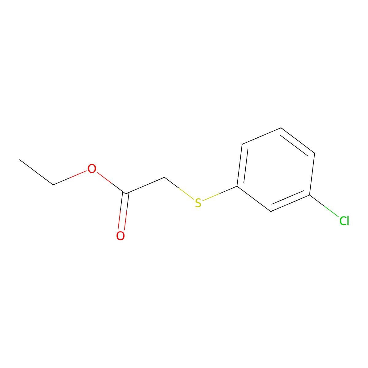 Ethyl 2-(3-Chlorophenyl)sulfanylacetate molecular structure, CAS 141819-39-8