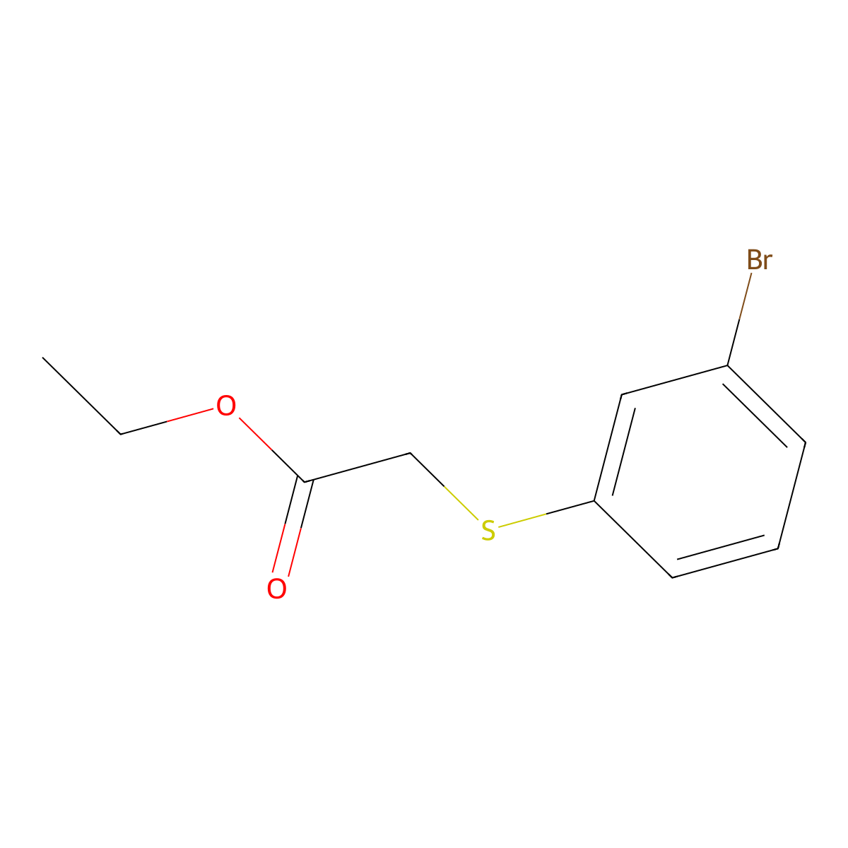 Ethyl 2-((3-bromophenyl)thio)acetate molecular structure, CAS 141819-40-1