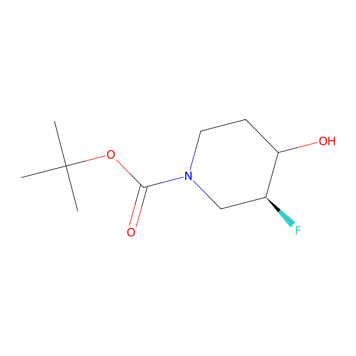 (3S)-tert-butyl 3-fluoro-4-hydroxypiperidine-1-carboxylate molecular structure, CAS 1418193-04-0