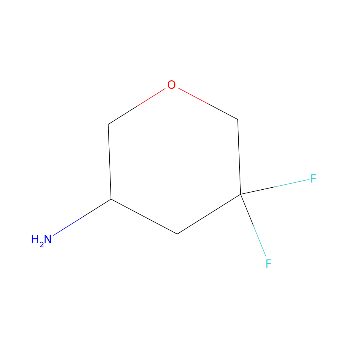 5,5-Difluorooxan-3-amine molecular structure, CAS 1418199-75-3