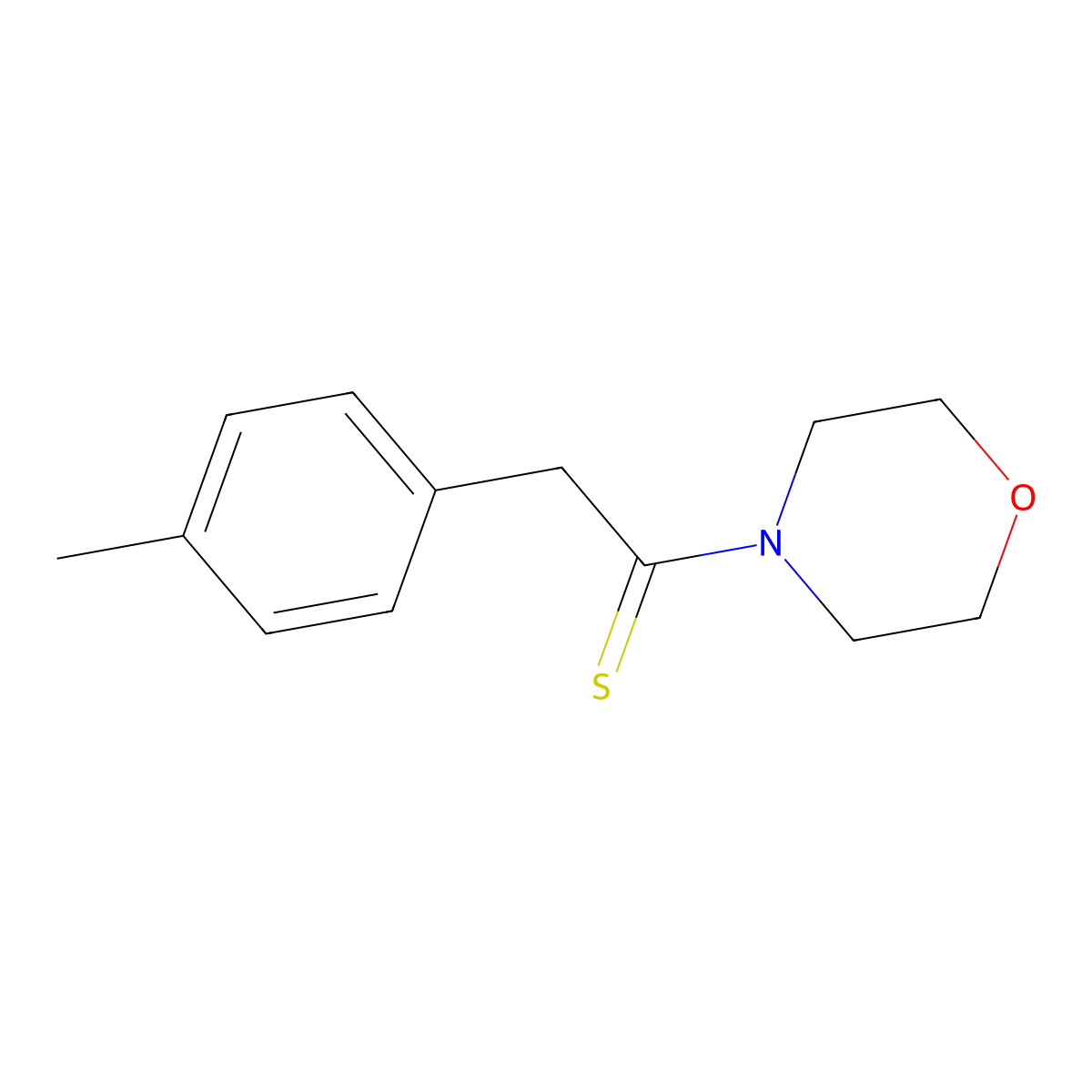 2-(4-Methylphenyl)-1-(4-morpholinyl)ethanethione molecular structure, CAS 14182-63-9