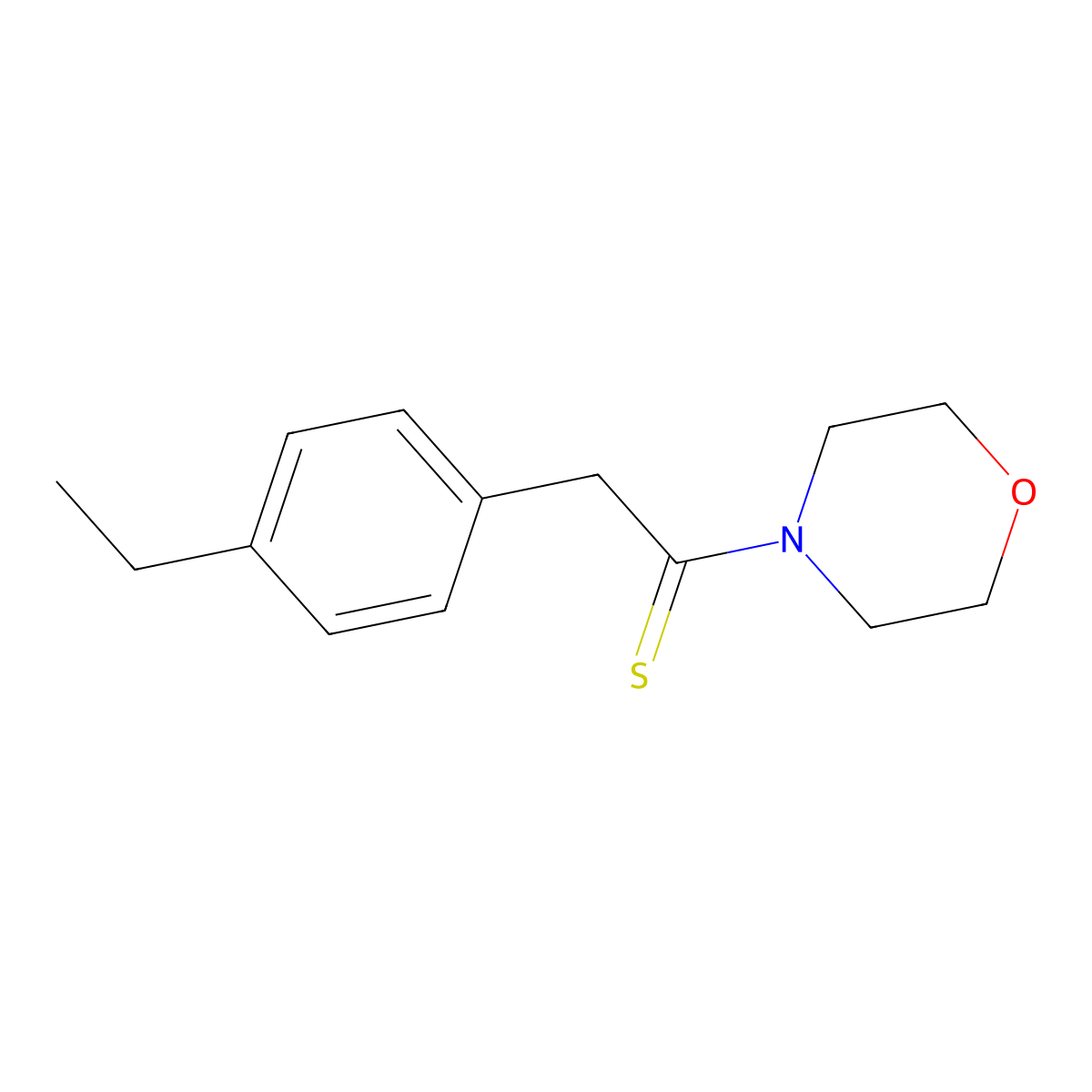 2-(4-Ethylphenyl)-1-(morpholin-4-yl)ethanethione molecular structure, CAS 14182-64-0
