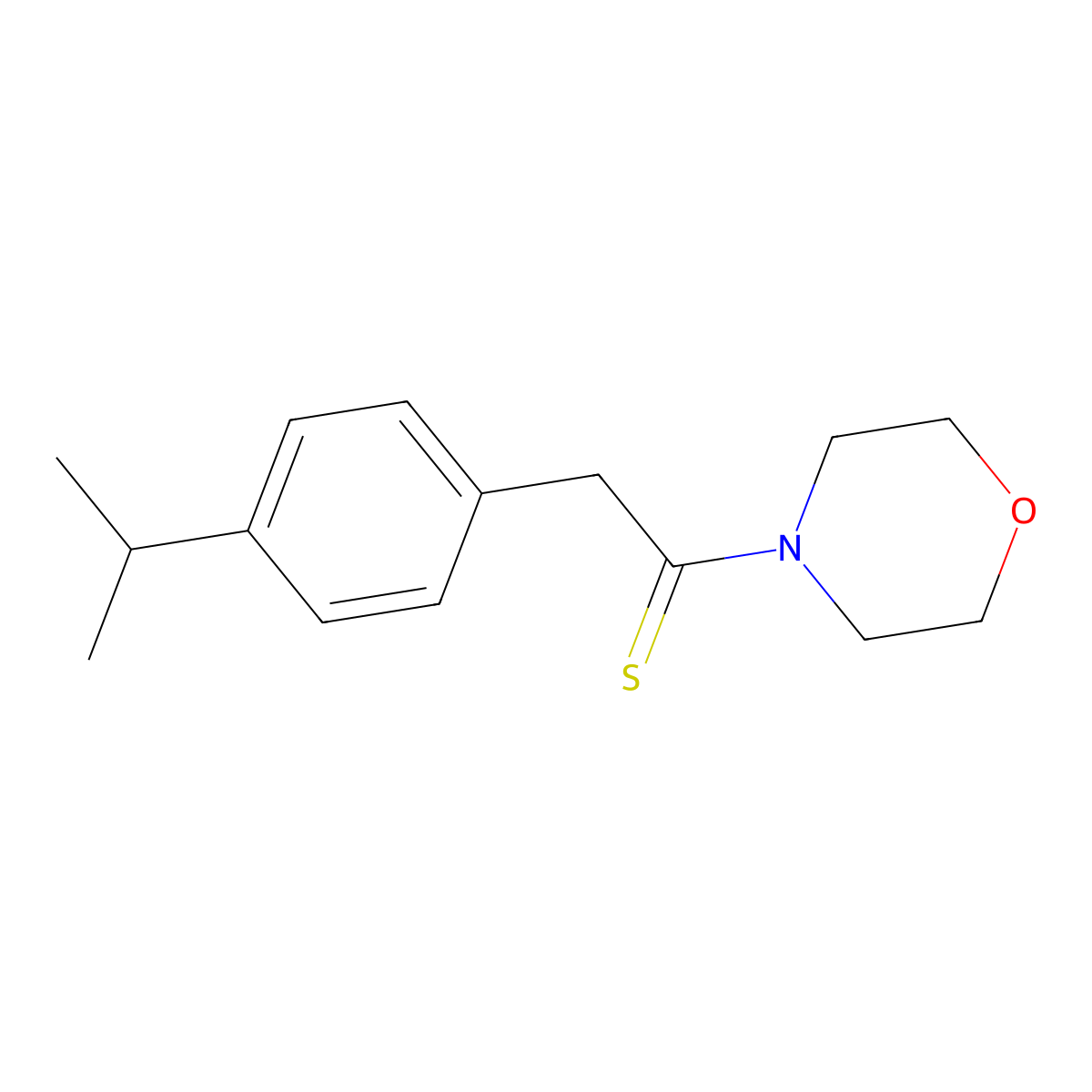 1-(Morpholin-4-yl)-2-[4-(propan-2-yl)phenyl]ethane-1-thione molecular structure, CAS 14182-65-1