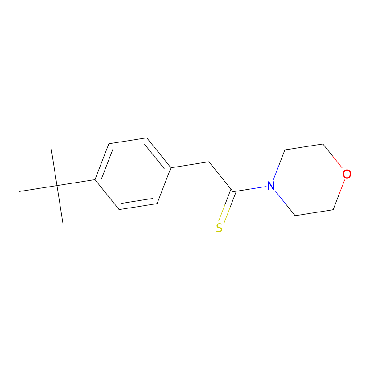 2-(4-(1,1-Dimethylethyl)phenyl)-1-(4-morpholinyl)ethanethione molecular structure, CAS 14182-66-2