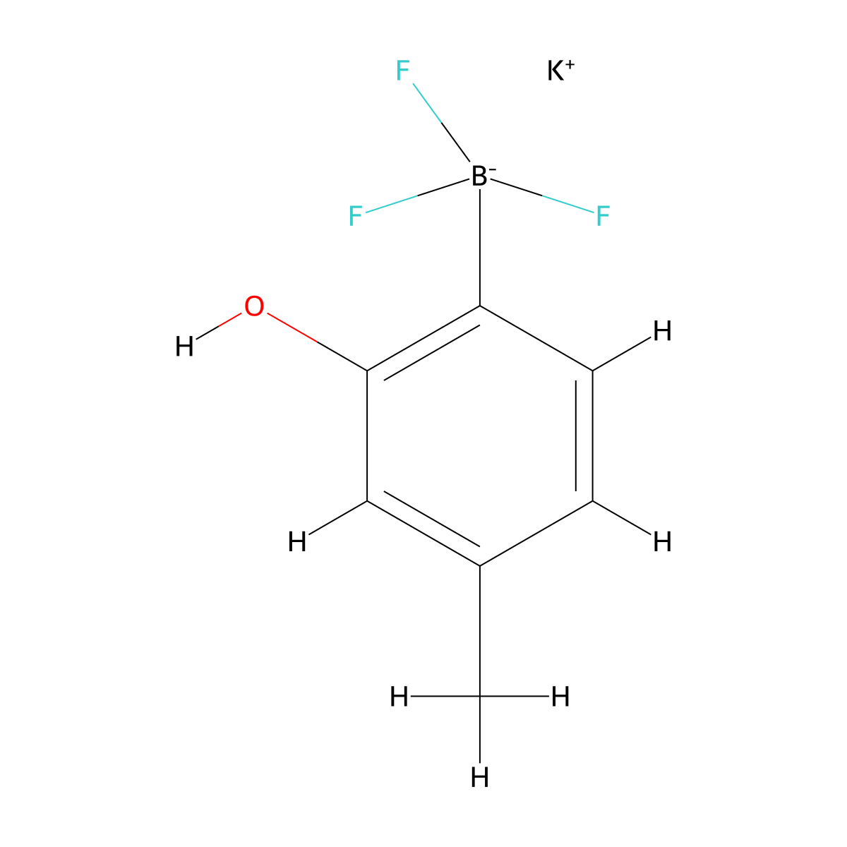 Potassium trifluoro(2-hydroxy-4-methylphenyl)boranuide molecular structure, CAS 1418208-87-3