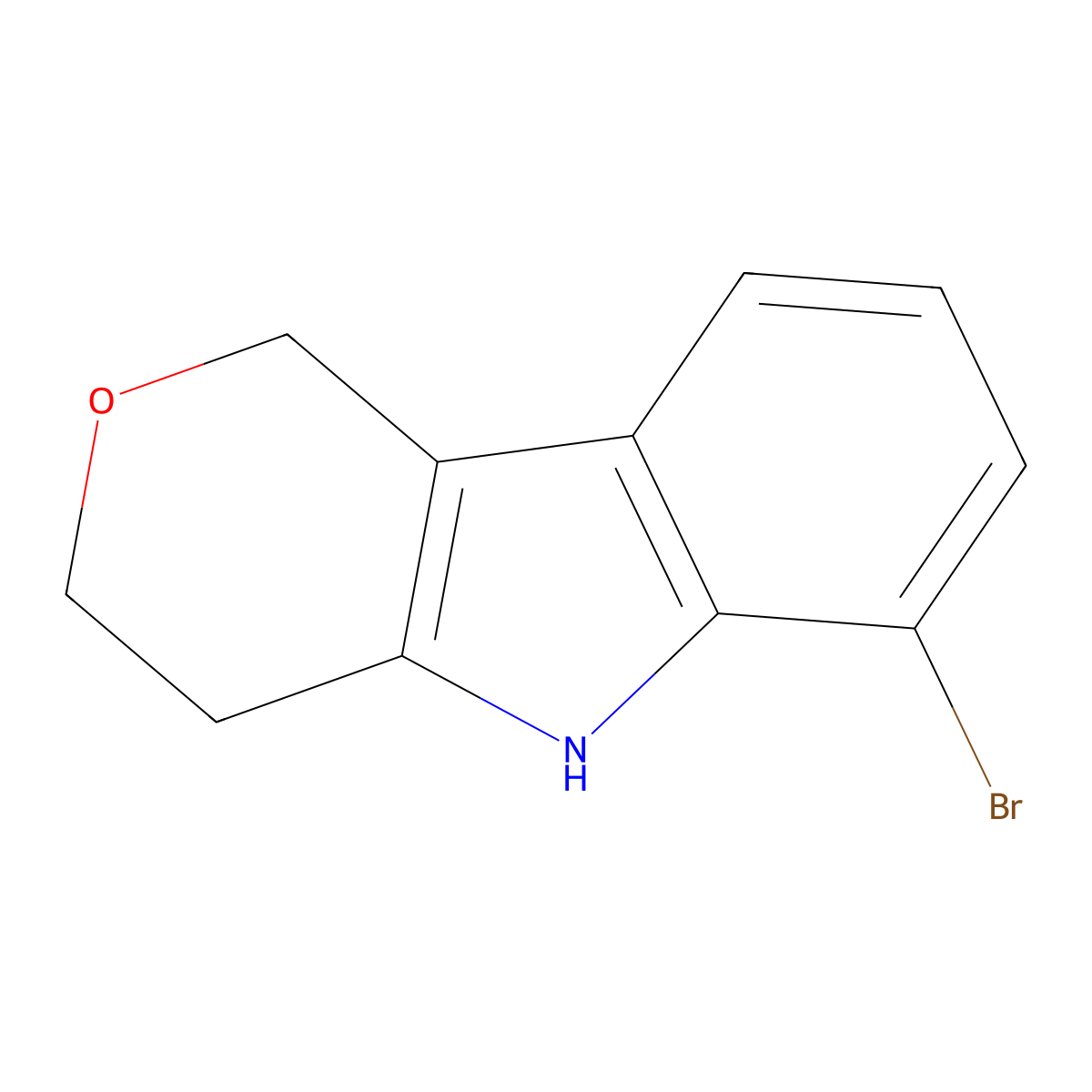 6-Bromo-1H,3H,4H,5H-pyrano[4,3-B]indole molecular structure, CAS 1418211-20-7