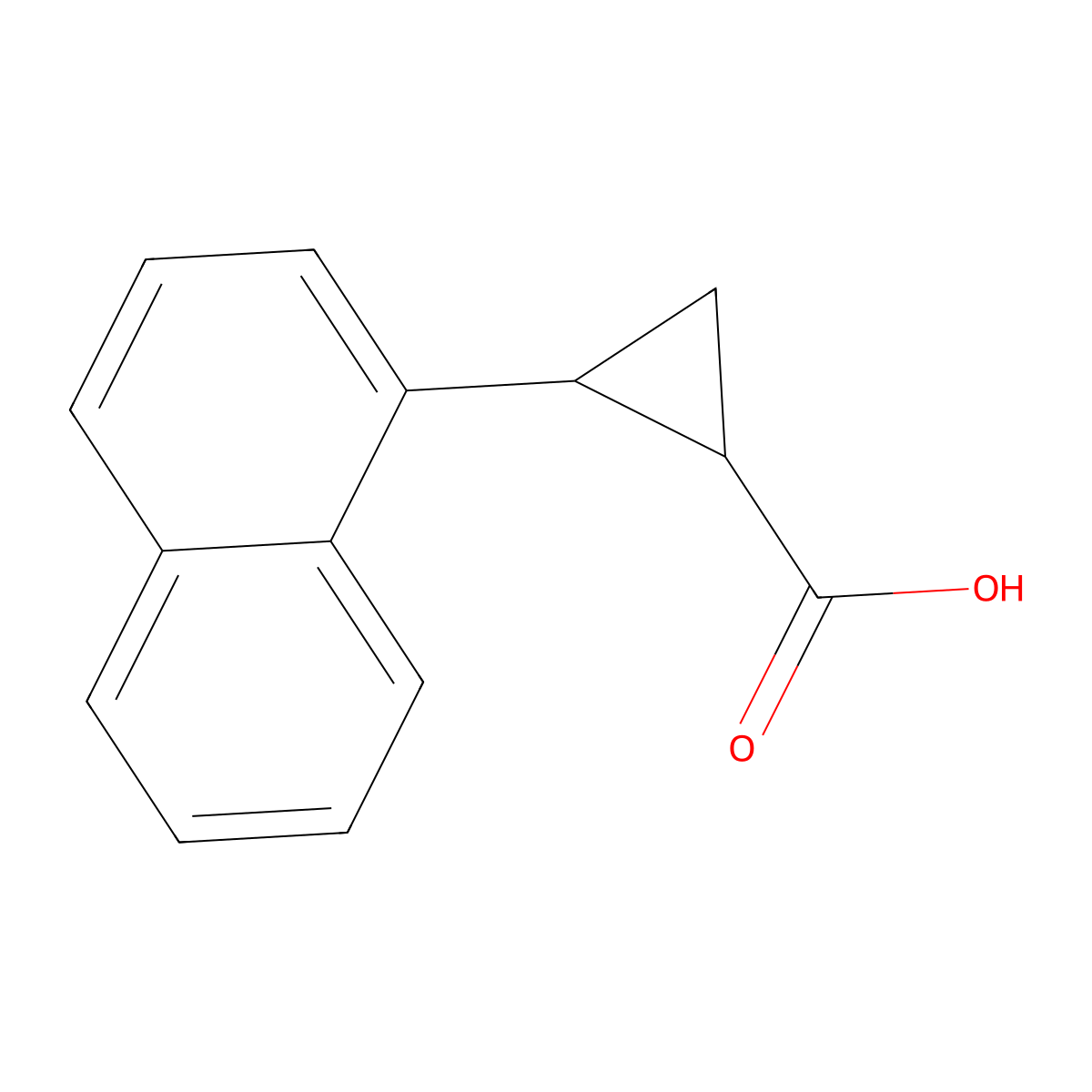 rac-(1R,2R)-2-(naphthalen-1-yl)cyclopropane-1-carboxylic acid molecular structure, CAS 1418228-06-4