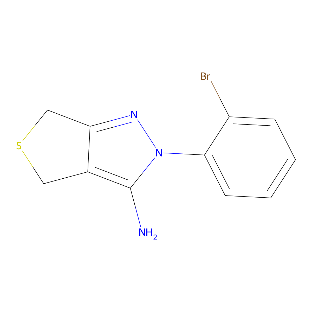 2-(2-Bromo-phenyl)-2,6-dihydro-4H-thieno[3,4-c]pyrazol-3-ylamine molecular structure, CAS 1418273-33-2