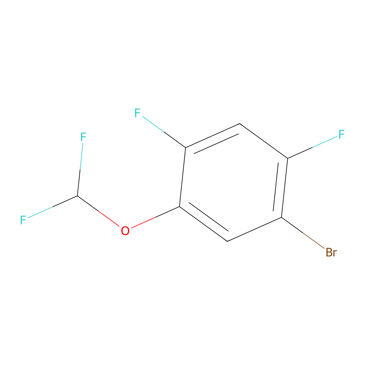 1-Bromo-2,4-difluoro-5-(difluoromethoxy)benzene molecular structure, CAS 1418273-34-3
