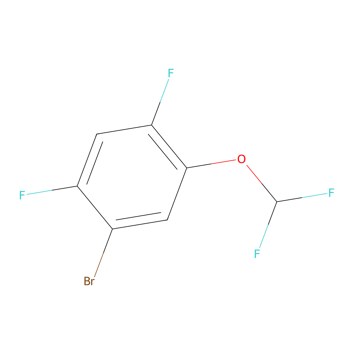 1-Bromo-2,4-difluoro-5-(difluoromethoxy)benzene molecular structure, CAS 1418273-34-3