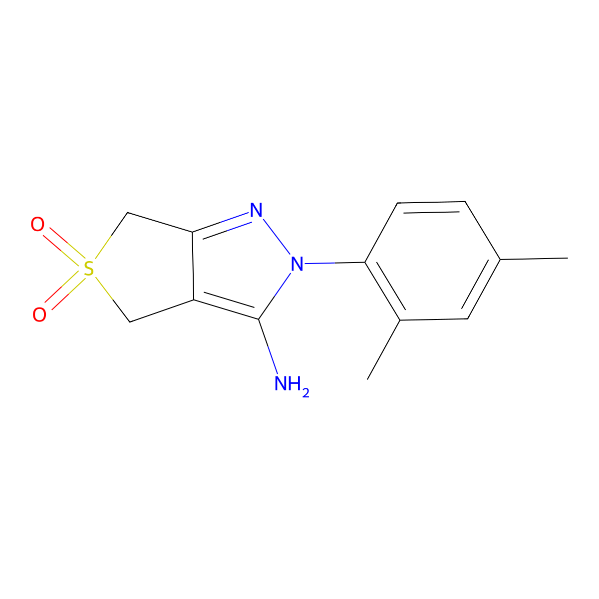 2-(2,4-Dimethyl-phenyl)-5,5-dioxo-2,4,5,6-tetrahydro-5l6-thieno[3,4-c]pyrazol-3-ylamine molecular structure, CAS 1418273-37-6