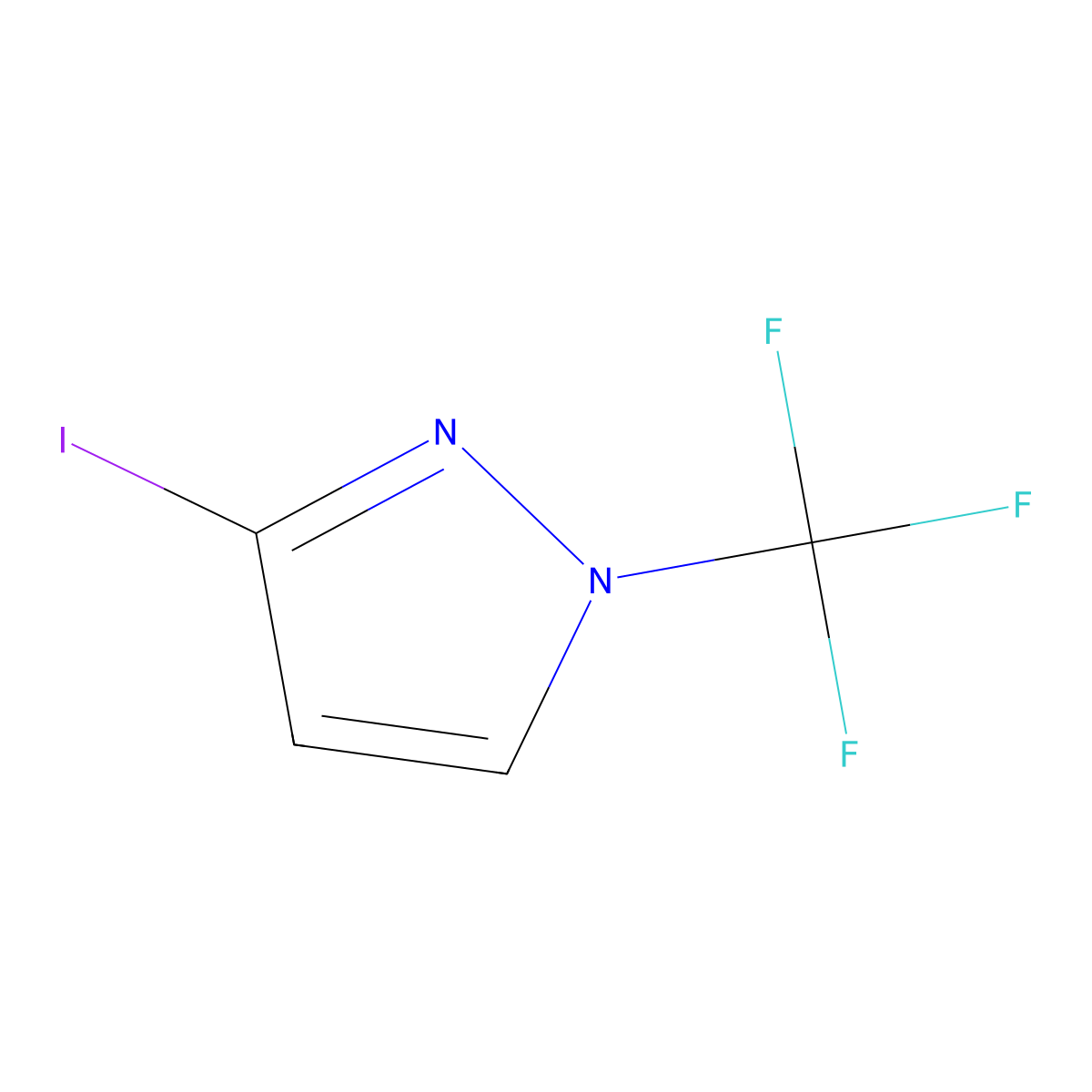 3-iodo-1-(trifluoromethyl)-1H-pyrazole molecular structure, CAS 1418273-52-5