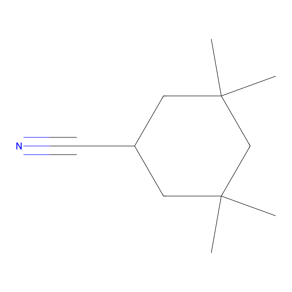 3,3,5,5-Tetramethylcyclohexane-1-carbonitrile molecular structure, CAS 1418273-69-4