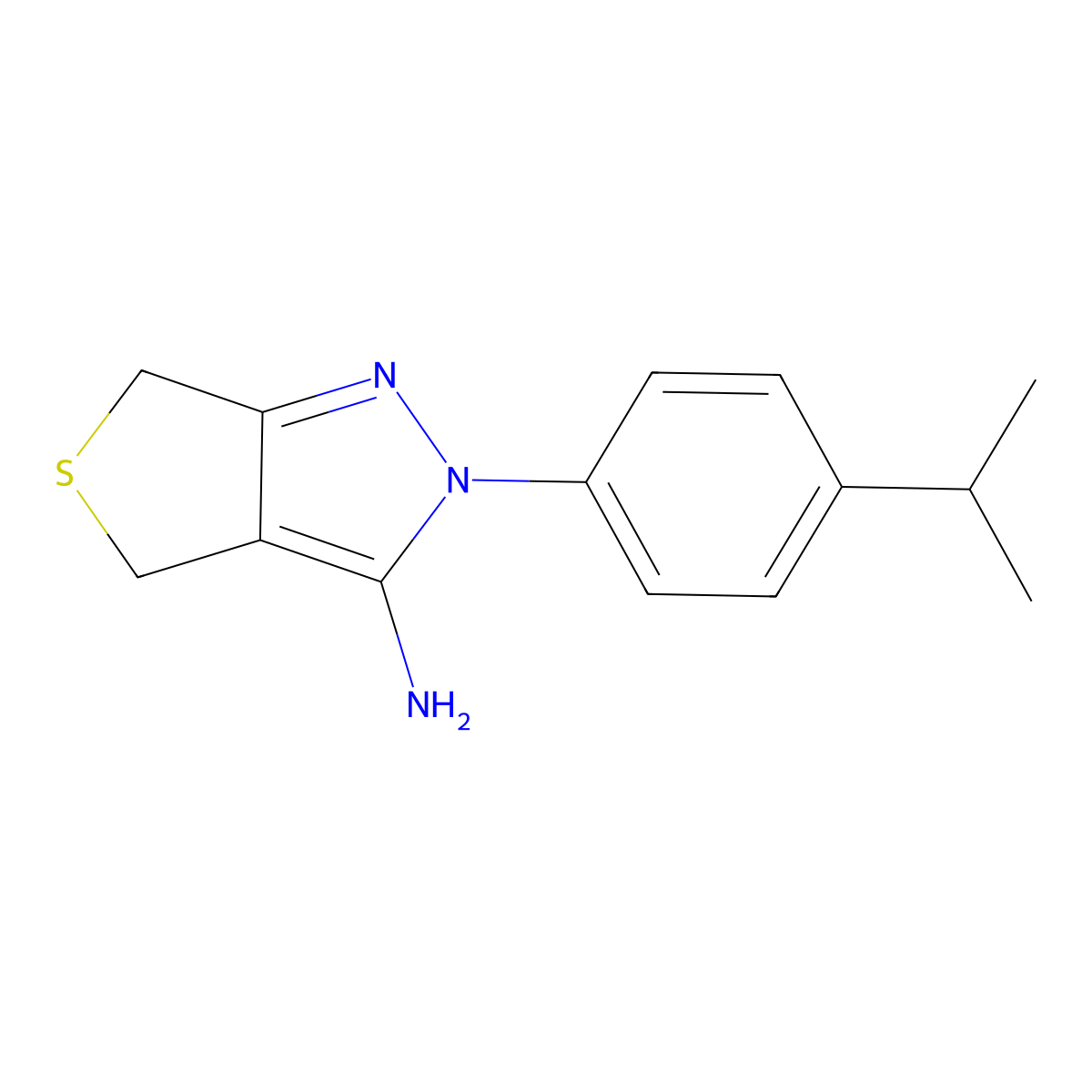 2-(4-Isopropyl-phenyl)-2,6-dihydro-4H-thieno[3,4-c]pyrazol-3-ylamine molecular structure, CAS 1418273-70-7
