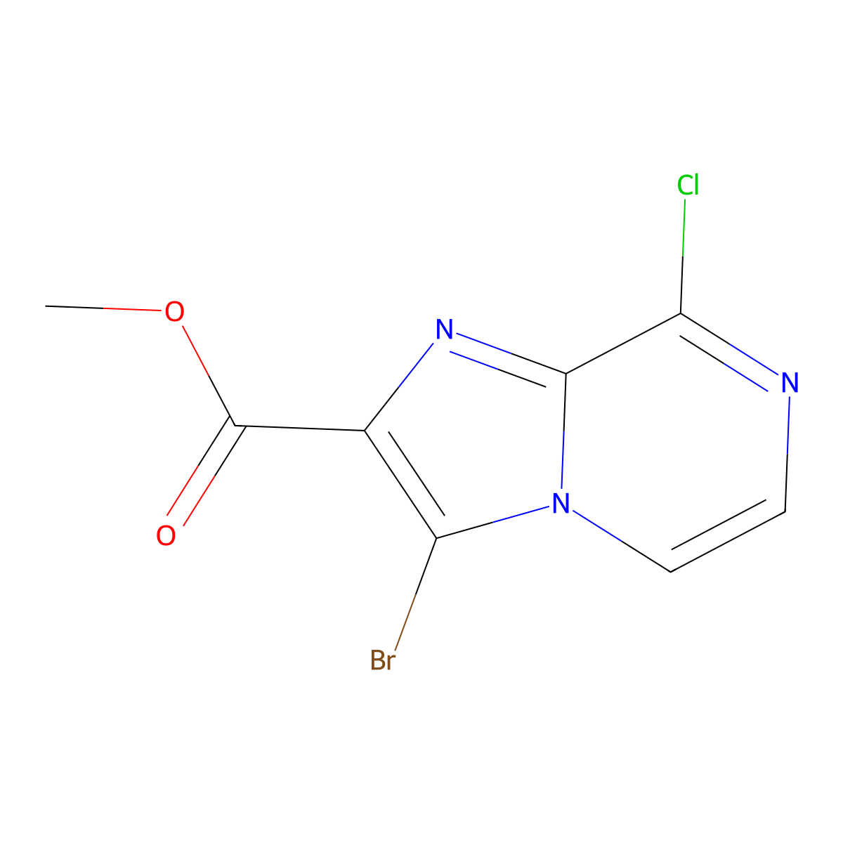 Methyl 3-bromo-8-chloroimidazo[1,2-A]pyrazine-2-carboxylate molecular structure, CAS 1418287-77-0