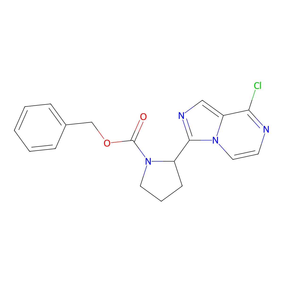 (S)-Benzyl-2-(8-chloroimidazo[1,5-a]pyrazin-3-yl)pyrrolidine-1-carboxylate molecular structure, CAS 1418307-18-2