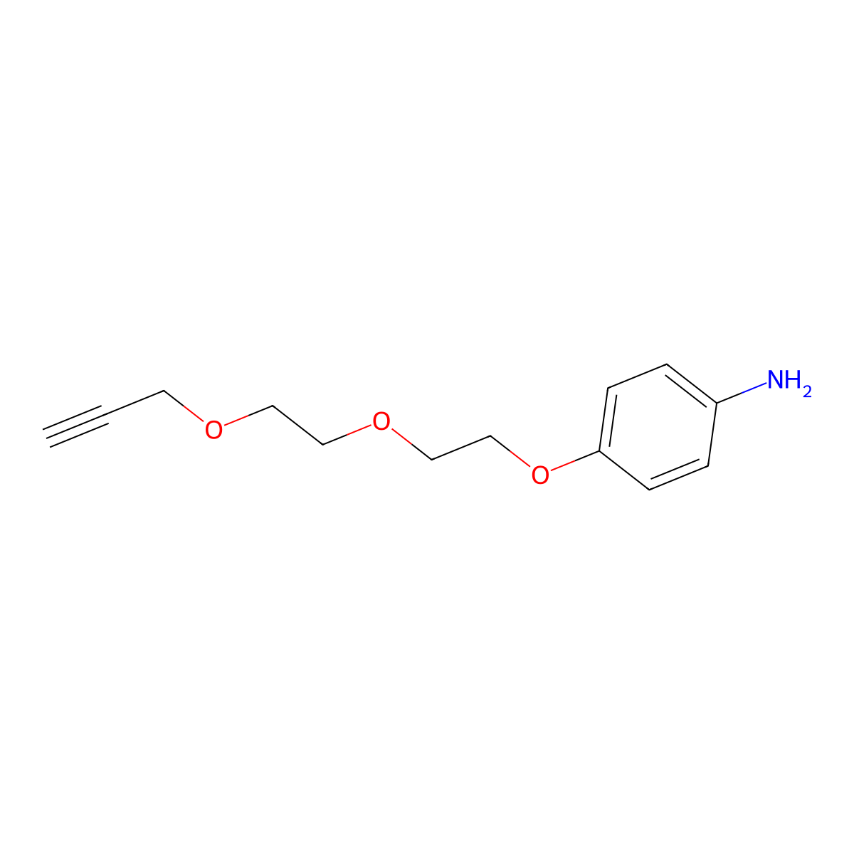 4-(2-(2-(Prop-2-yn-1-yloxy)ethoxy)ethoxy)aniline molecular structure, CAS 1418310-74-3