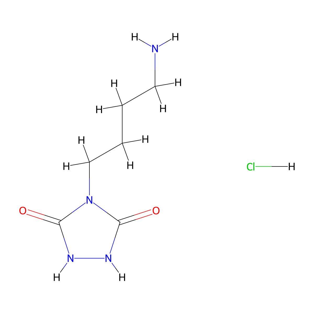4-(4-Aminobutyl)-1,2,4-triazolidine-3,5-dione hydrochloride molecular structure, CAS 1418310-93-6