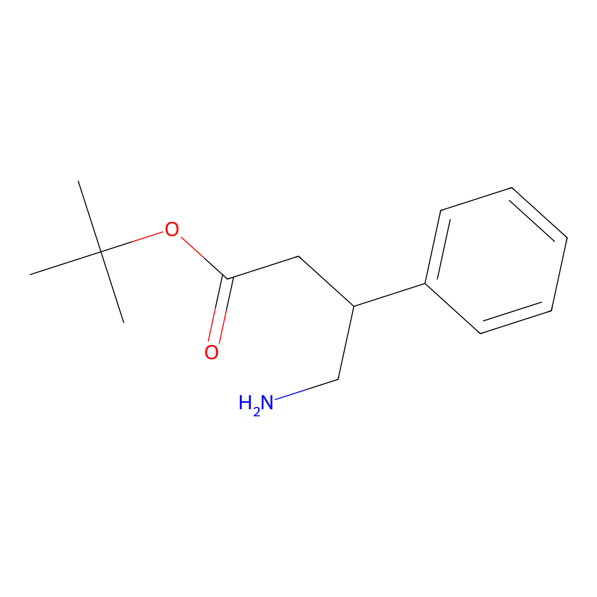 Tert-butyl 4-amino-3-phenylbutanoate molecular structure, CAS 1418314-22-3